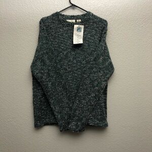 Cedar Canyon Women’s Dark Teal Wool Blend Crewneck Sweater Large NWT